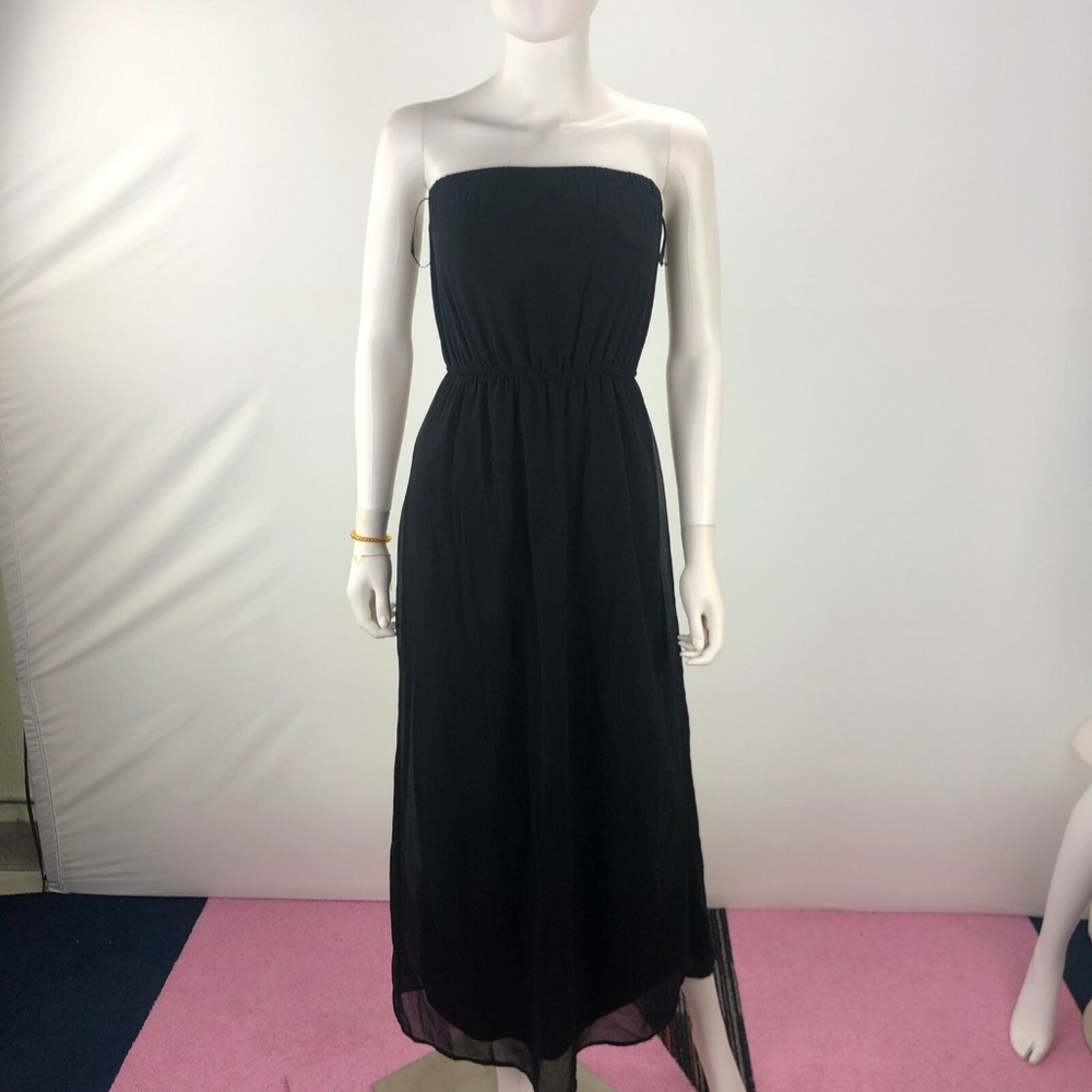 Forever 21 Medium Black Tube Long Dress - Picture 1 of 8